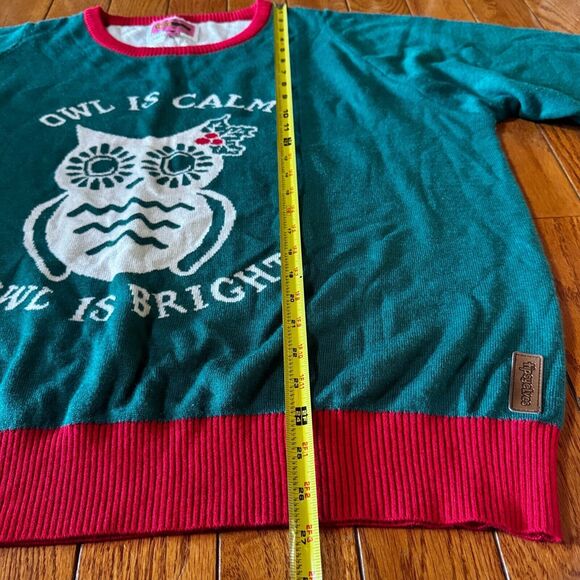 Tipsy Elves Christmas Sweater Size XXL 2X Owl is Calm Owl is Bright - Picture 5 of 7